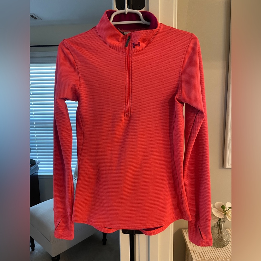 Women's Pink Under Armour ColdGear® ½ Zip - Small